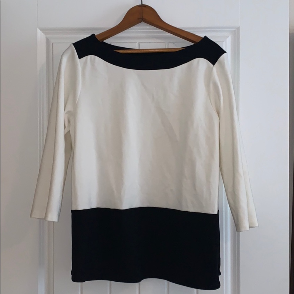 Chicos black and white top